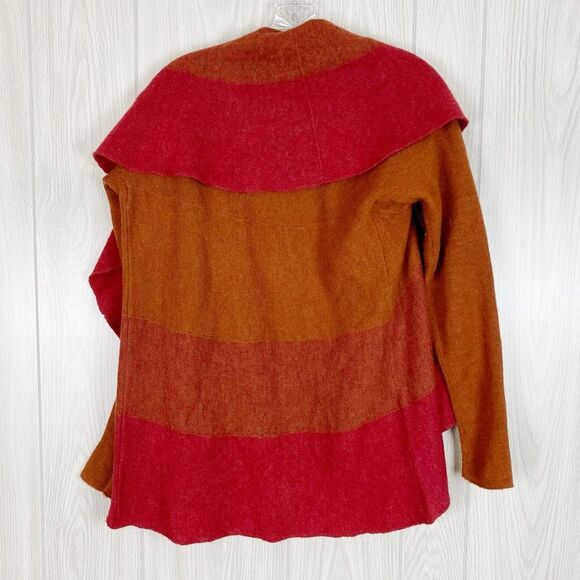 Eileen Fisher | Red & Orange 100% Merino Wool Sweater Cardigan Size XS - Picture 2 of 10